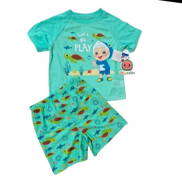 Baby Shark toddlers Size 5 T pajamas set 2 pcs Cocomelon sleepwear green New - Picture 1 of 7